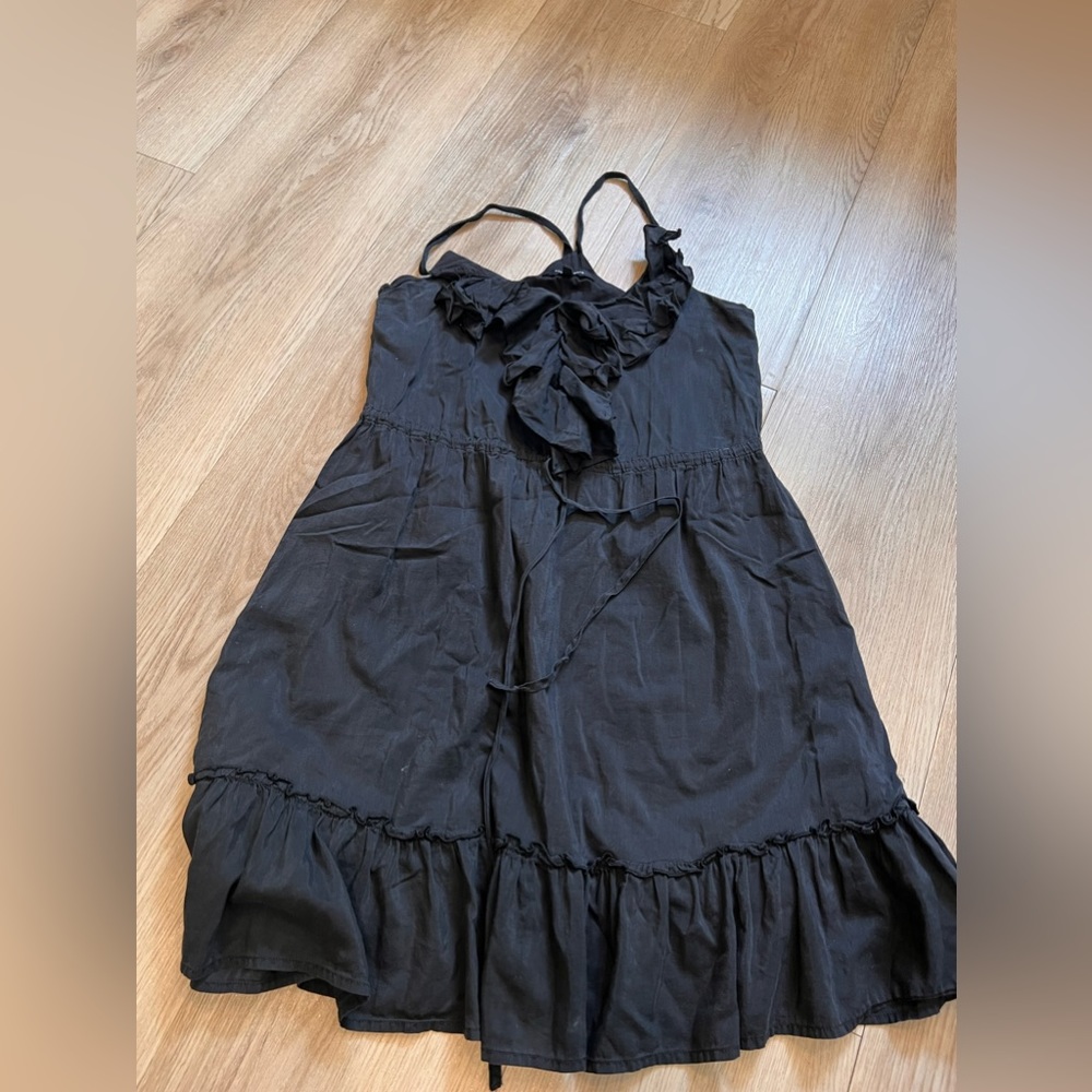 Black ruffle dress